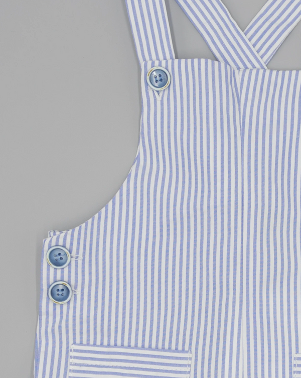 Fina Ejerique Blue and White Striped Seersucker Dungarees